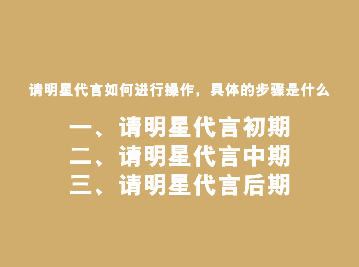 请明星代言如何进行操作，具体的步骤是什么